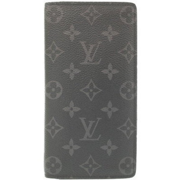 Louis Vuitton Monogram Eclipse Black Portefeuille Brazza Bifold Long Wallet - Picture 1 of 5